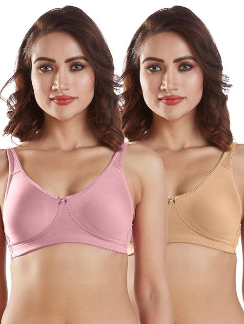 pack of 2 solid regular bra  - 19140025 - Very Small Image - 1