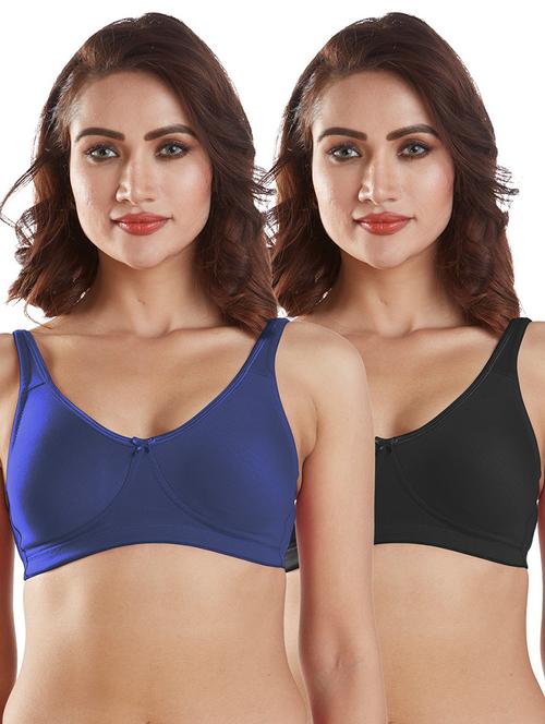 pack of 2 solid regular bra  - 19140029 - Very Small Image - 1