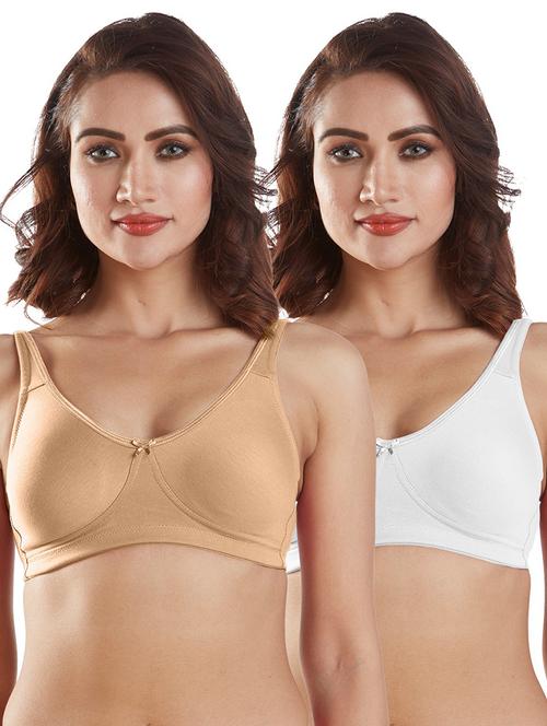 pack of 2 solid regular bra  - 19140047 - Very Small Image - 1