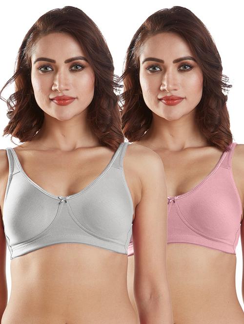 pack of 2 solid regular bra  - 19140061 - Very Small Image - 1