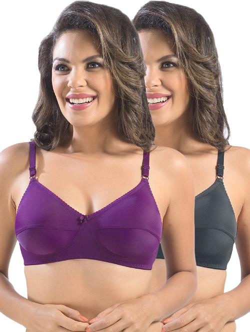 pack of 2 solid regular bra  - 19140291 - Very Small Image - 1