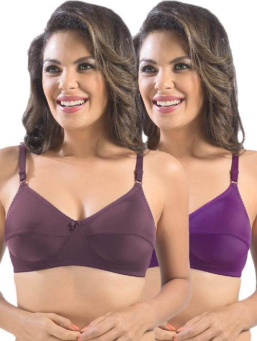 pack of 2 solid regular bra  - 19141446 - Very Small Image - 1