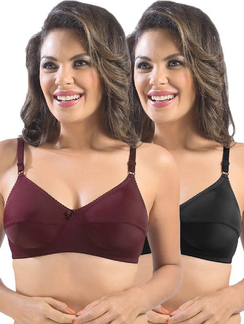 pack of 2 solid regular bra  - 19141528 - Very Small Image - 1
