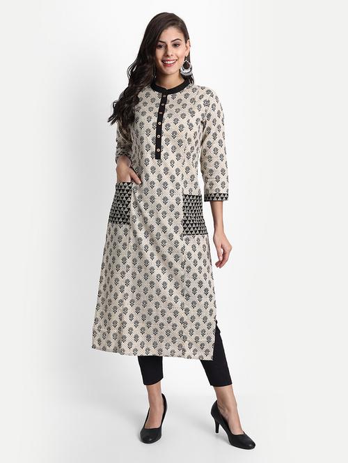 printed straight kurta  - 19141812 - Very Small Image - 1