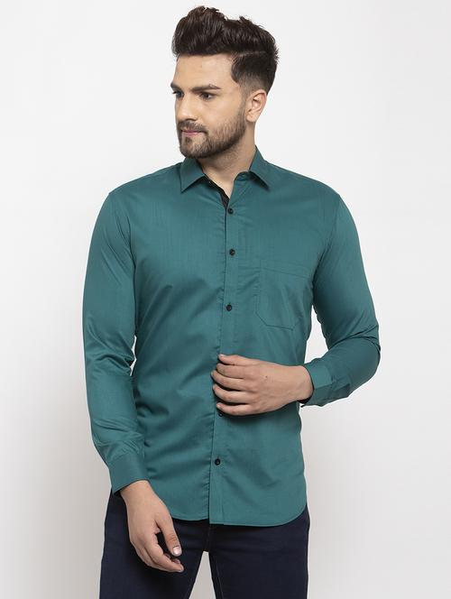 mens solid casual shirt - 19143227 - Very Small Image - 1
