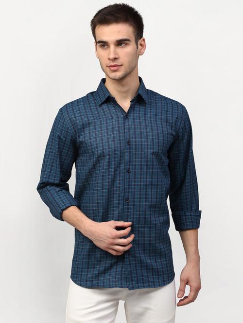 mens checks casual shirt - 19143471 - Very Small Image - 1