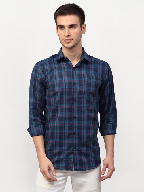 mens checks casual shirt - 19143476 - Very Small Image - 1