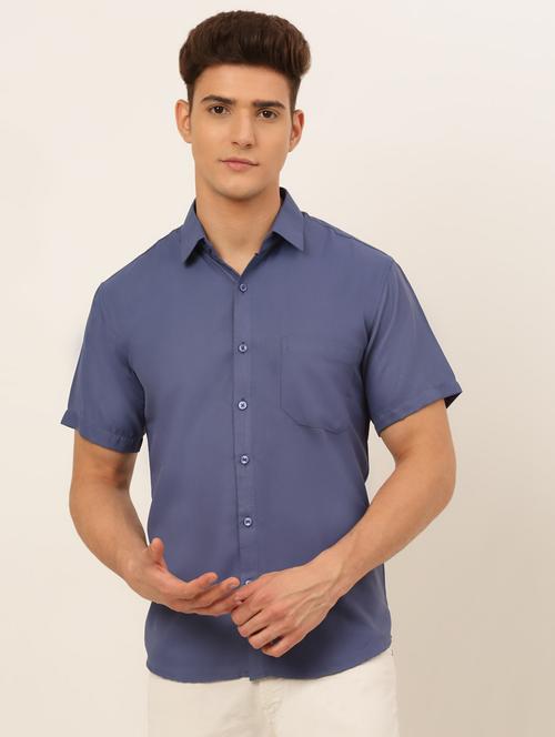 mens solid casual shirt - 19143613 - Very Small Image - 1