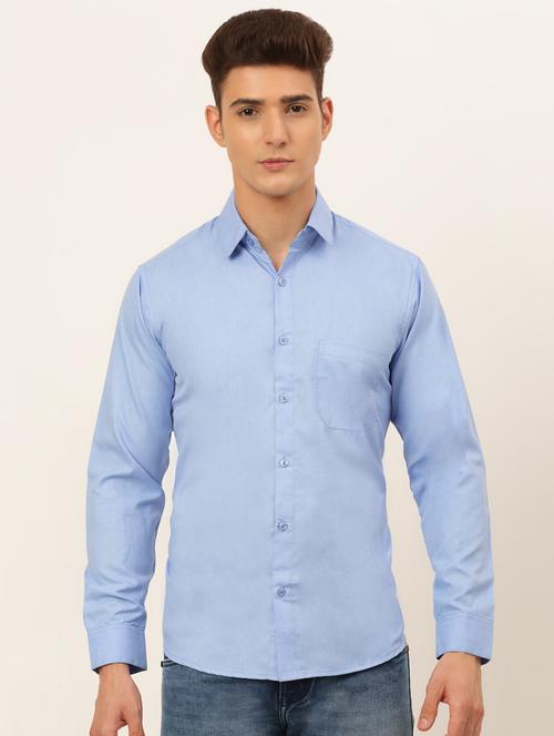 blue coloured casual shirt - 19143640 - Very Small Image - 1