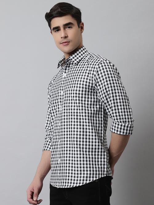 mens checks casual shirt - 19143669 - Very Small Image - 1