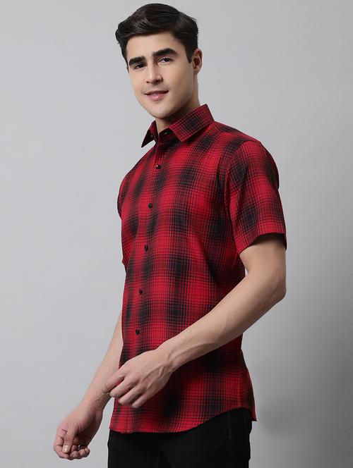 mens checks casual shirt - 19143690 - Very Small Image - 1