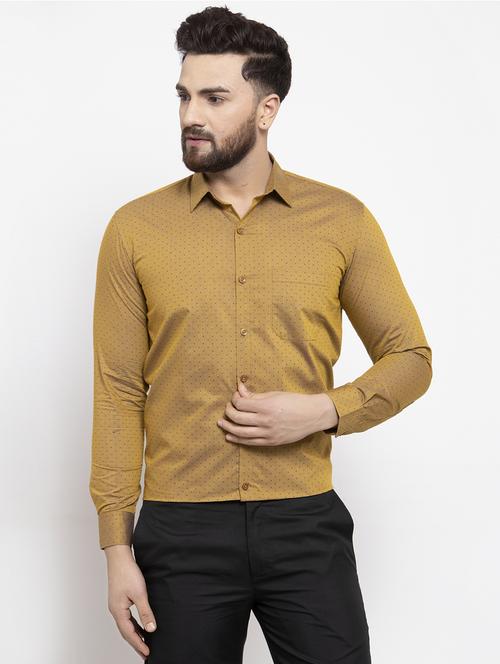 yellow cotton formal shirt - 19144218 - Very Small Image - 1