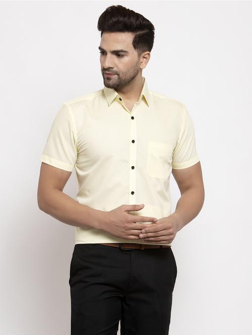 yellow cotton formal shirt - 19144264 - Very Small Image - 1
