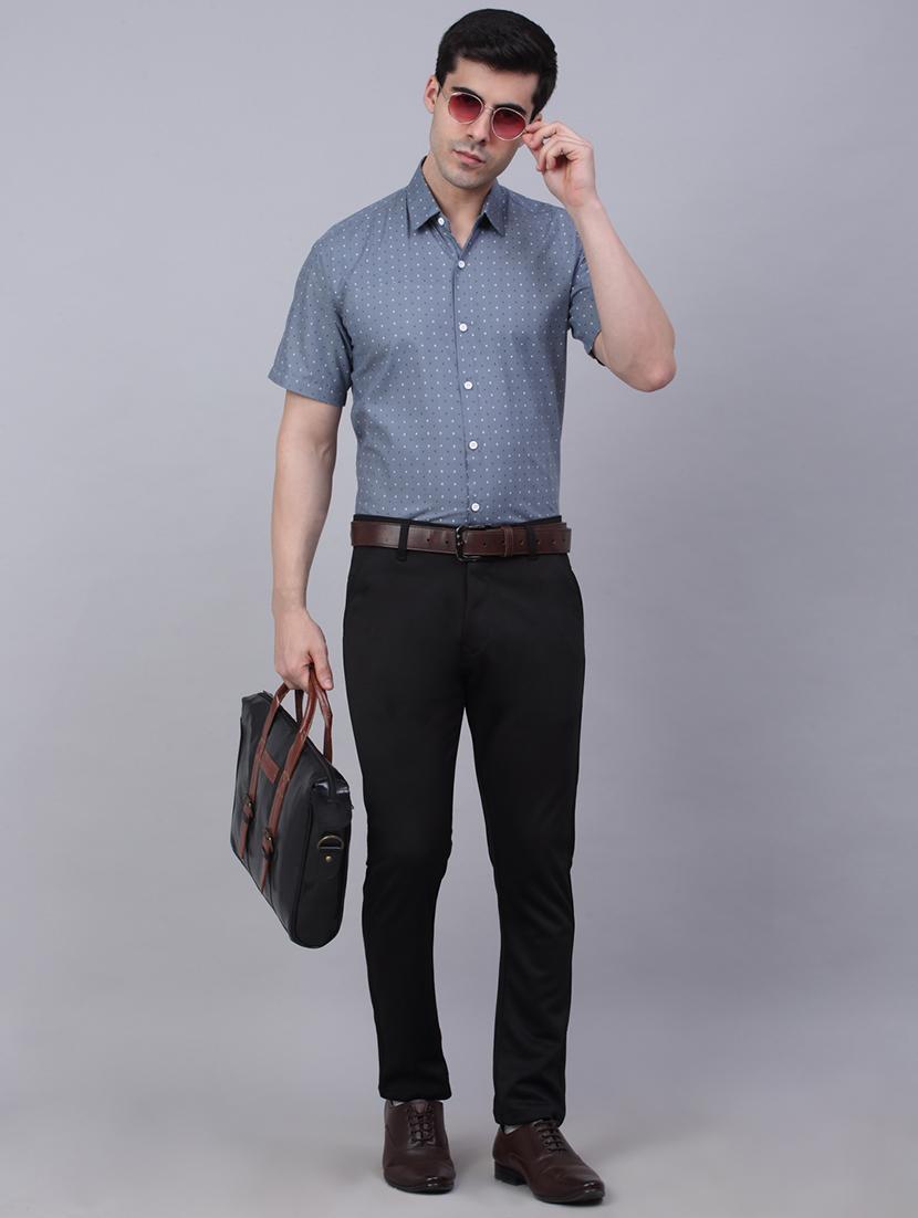 mens micro print formal shirt - 19144584 - Standard Image - 3