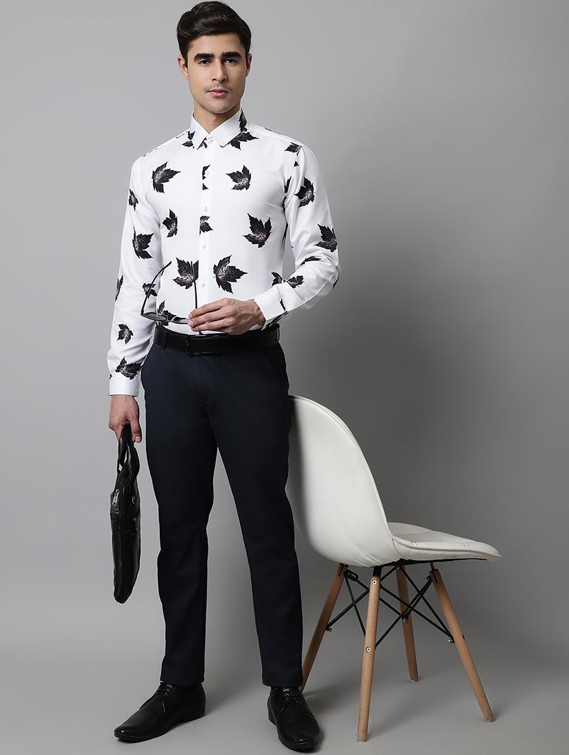 mens leaf print formal shirt - 19144623 - Zoom Image - 3