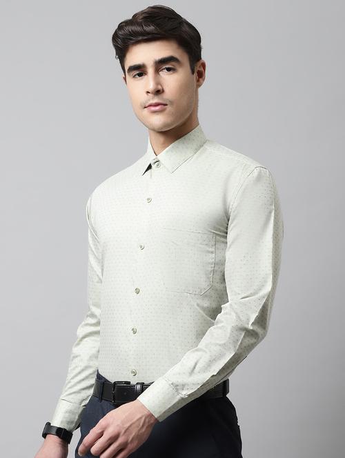 mens micro print formal shirt - 19144627 - Very Small Image - 1