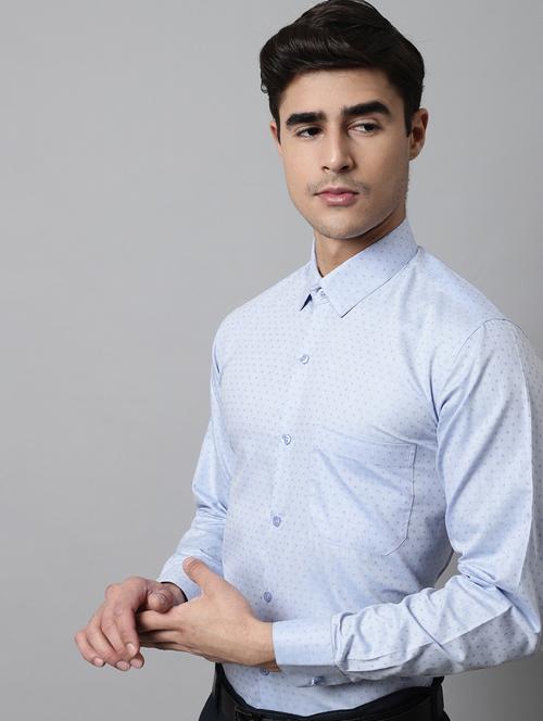 mens micro print formal shirt - 19144628 - Very Small Image - 1