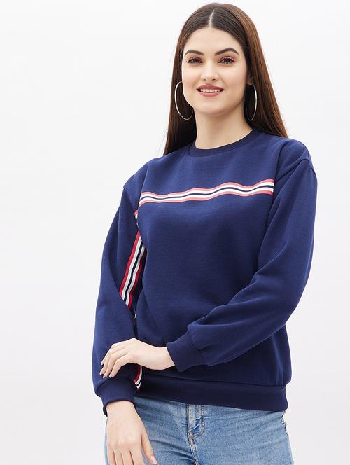 round neck striped sweatshirt  - 19145643 - Very Small Image - 1