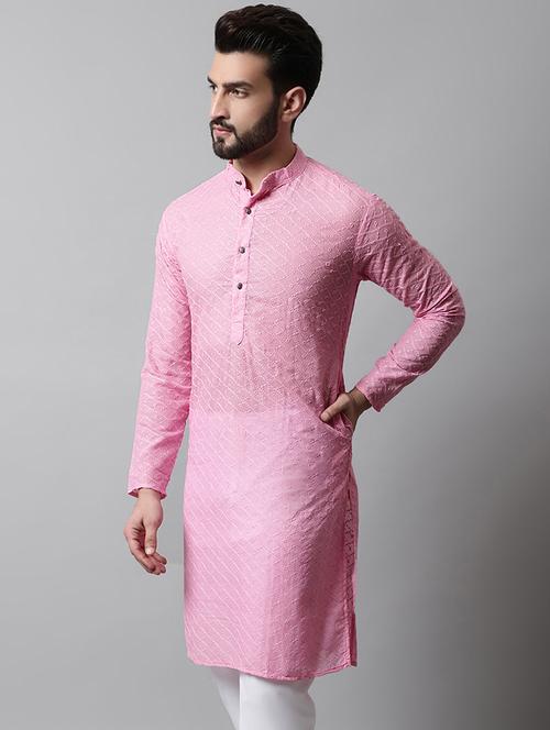 men's embroidered cotton kurta pajama sets  - 19145912 - Very Small Image - 1