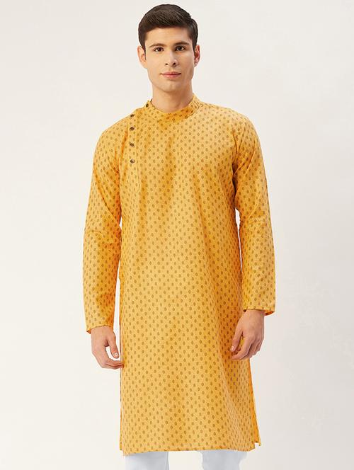 yellow print long kurta - 19147915 - Very Small Image - 1