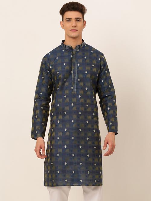 mandarin neck embroidered work straight kurta - 19147999 - Very Small Image - 1