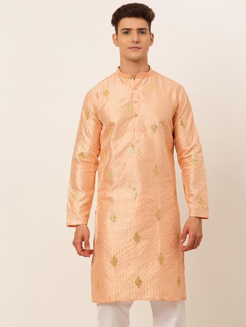 mandarin neck embroidered work straight kurta - 19148003 - Very Small Image - 1