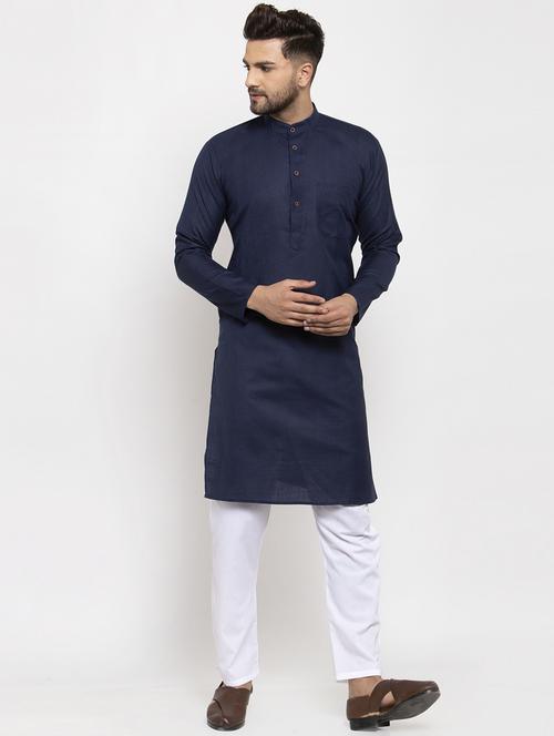 mandarin neck fancy long kurta - 19148175 - Very Small Image - 1