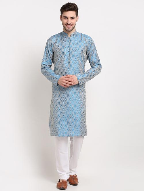mandarin neck fancy long kurta - 19148218 - Very Small Image - 1