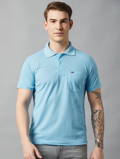 blue cotton polo t-shirt - 19155764 - Very Small Image - 1