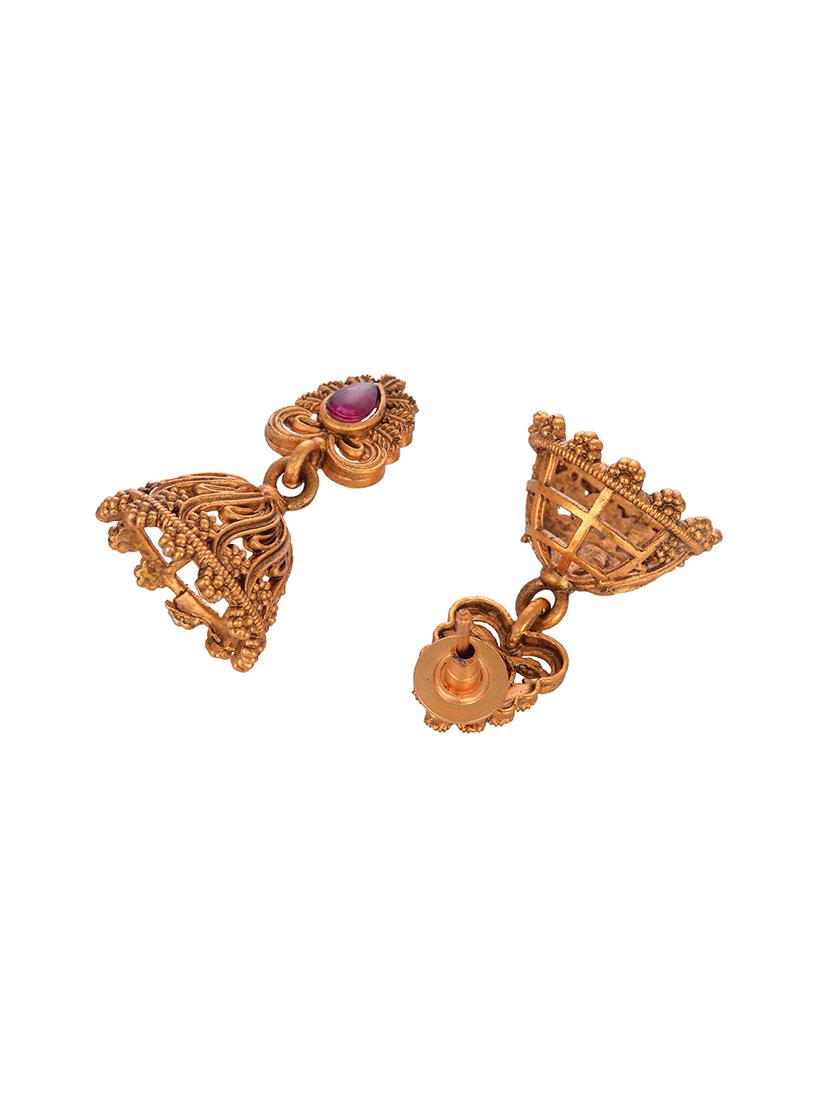 gold plated long necklace with earrings - 19157701 - Zoom Image - 4