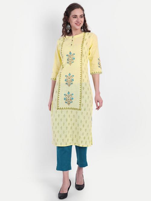 printed straight kurta  - 19158082 - Very Small Image - 1