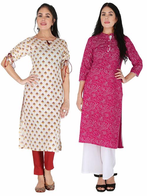 women's straight kurta - 19158210 - Very Small Image - 1