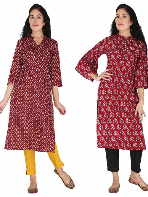 women's kurta combo - 19158274 - Very Small Image - 1