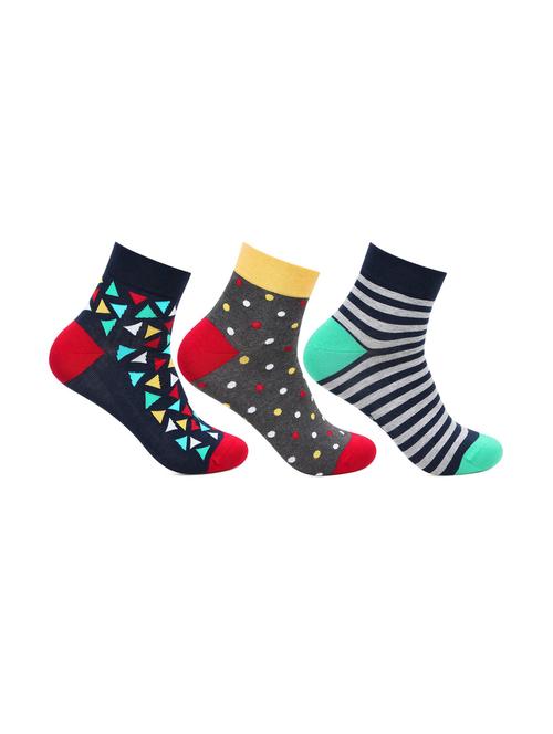 pack of 3 multi colored ankle length sock - 19159413 - Very Small Image - 1