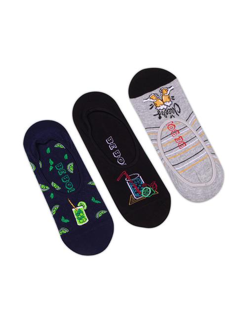 pack of 3 multi colored no show sock - 19159414 - Very Small Image - 1