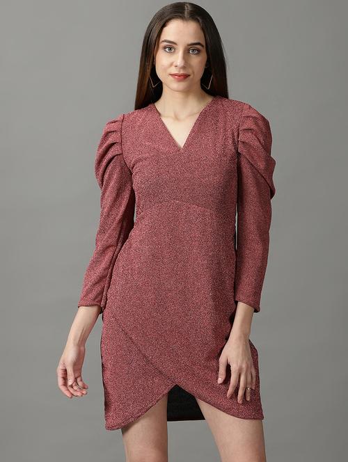 women's wrap self design dress - 19159717 - Very Small Image - 1