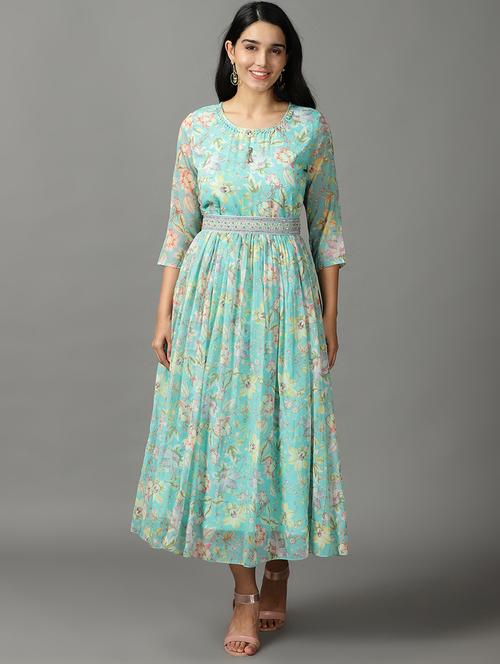 women's fit & flare floral dress - 19159746 - Very Small Image - 1