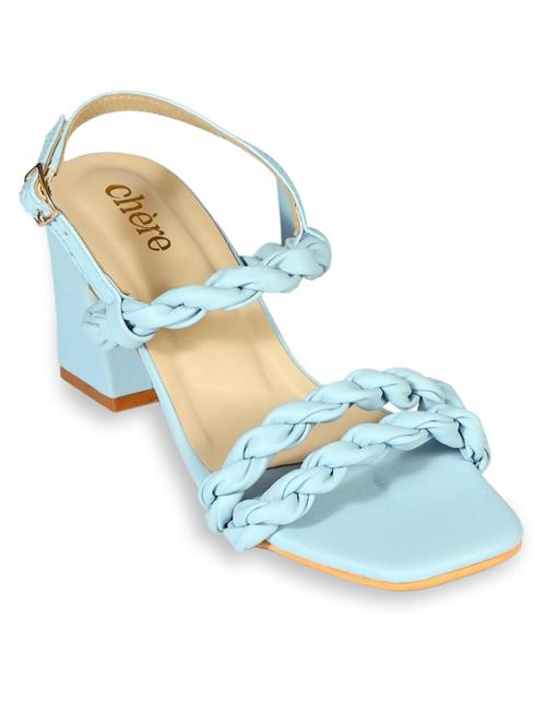 pastel yellow strap chunky block heels - 19160561 - Very Small Image - 1