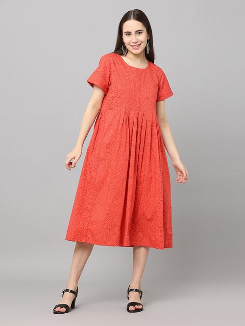 women's fit & flare printed dress - 19160780 - Very Small Image - 1