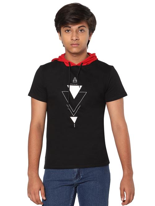 chest print hood neck sweatshirt - 19160788 - Very Small Image - 1