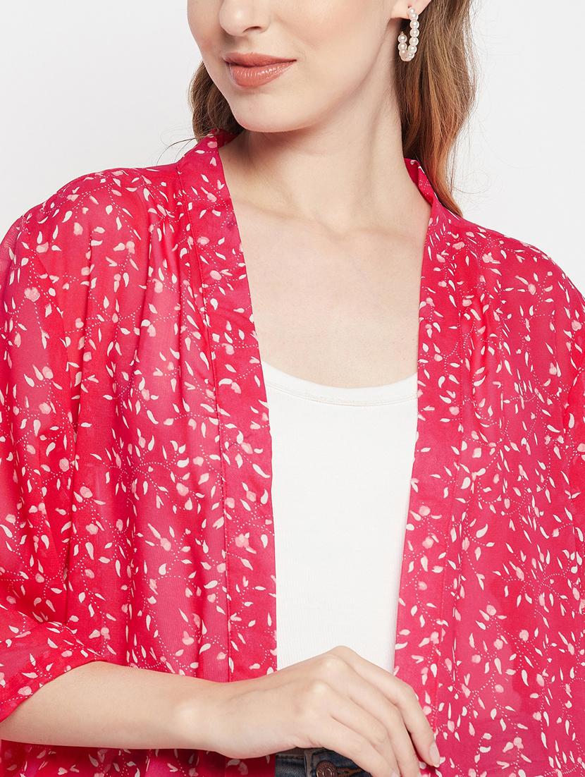 bell sleeved printed long shrug - 19161478 - Standard Image - 5