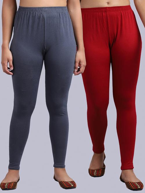 set of 2 cotton lycra legging - 19161560 - Very Small Image - 1