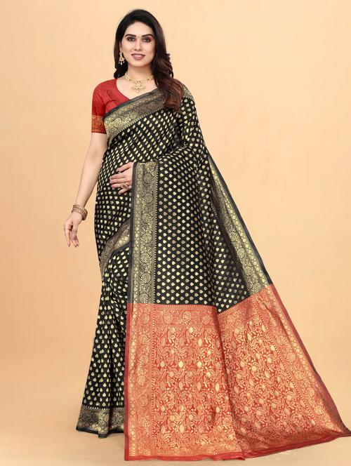 women's banarasi saree with blouse - 19161735 - Very Small Image - 1
