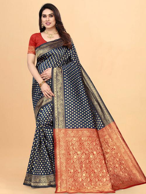 women's banarasi saree with blouse - 19161738 - Very Small Image - 1