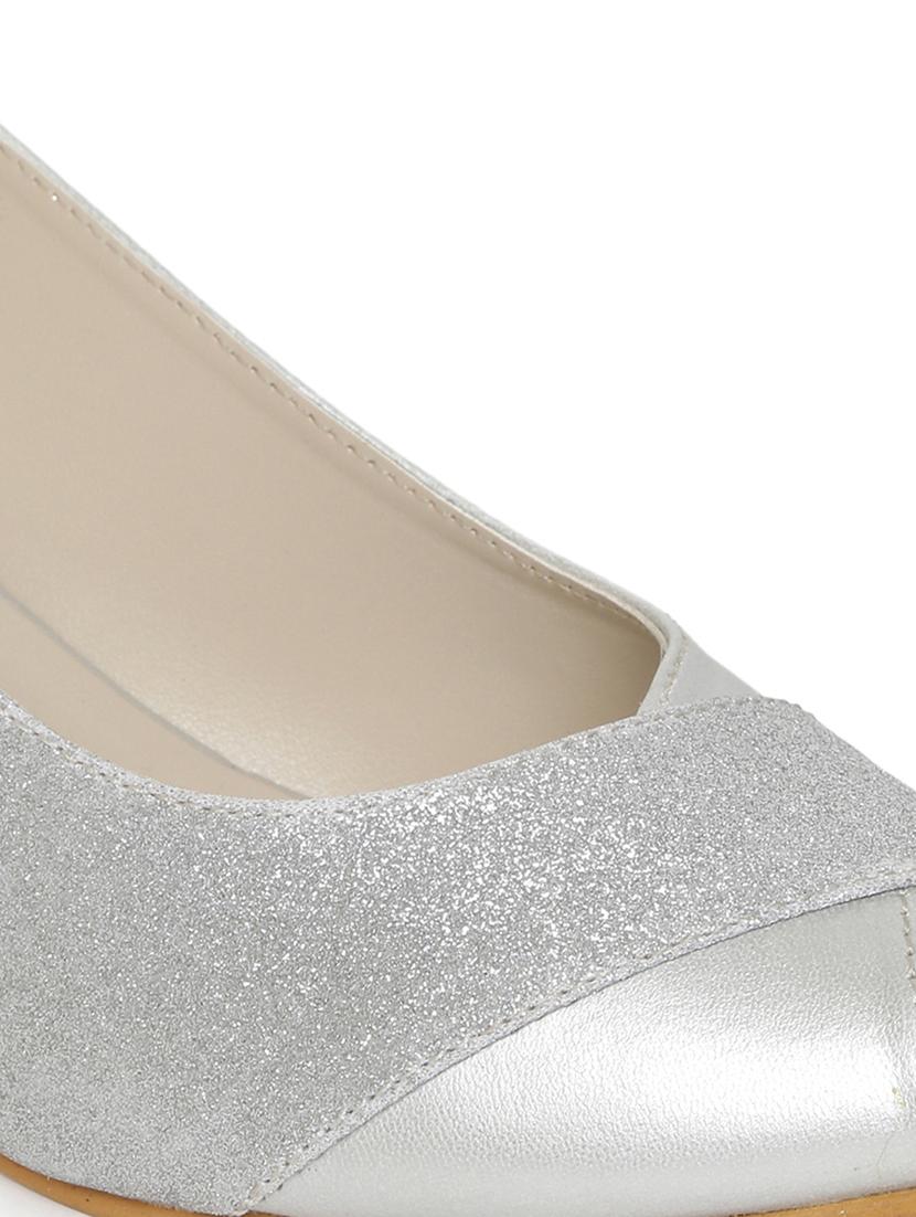 silver synthetic back strap sandals - 19163599 - Standard Image - 5