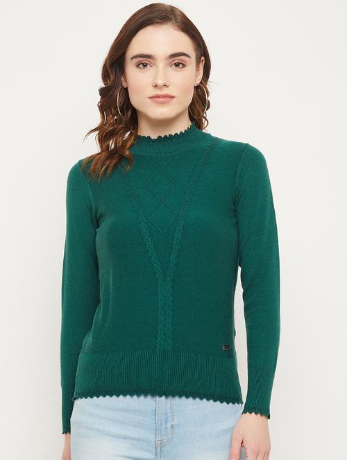 mock neck self design pullover - 19164512 - Very Small Image - 1
