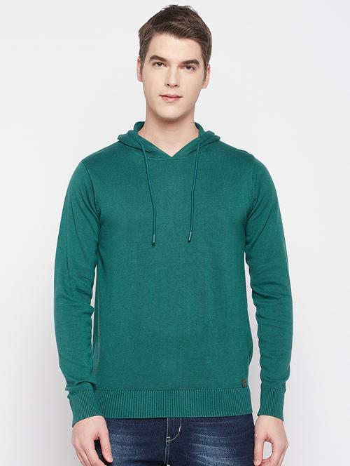 hood neck solid pullover - 19164837 - Very Small Image - 1