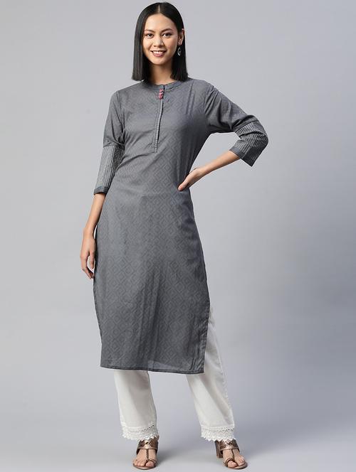 women's straight kurta - 19165351 - Very Small Image - 1