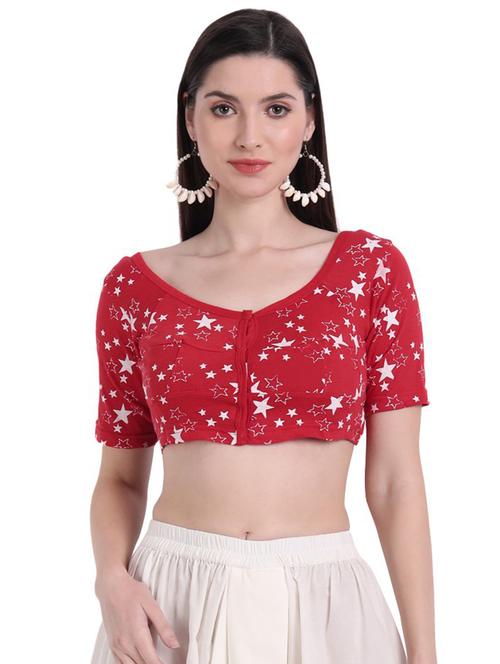 red round neck regular blouse - 19165960 - Very Small Image - 1