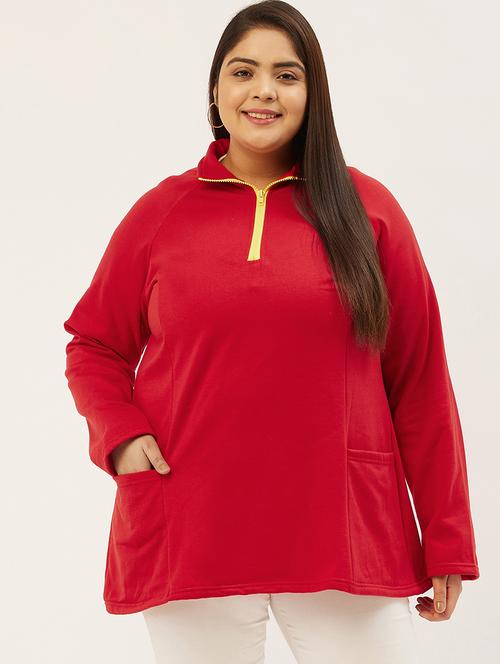 stand collar solid sweatshirt  - 19166866 - Very Small Image - 1